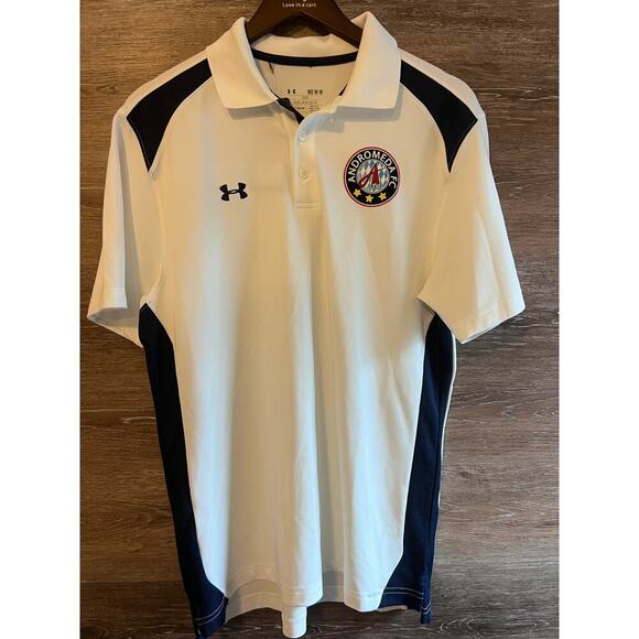 Under Armour polo Andromeda FC men size Medium white NEW - Picture 1 of 7